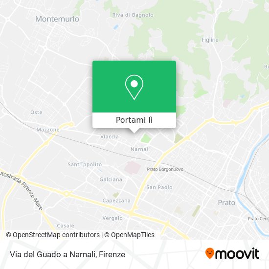 Mappa Via del Guado a Narnali