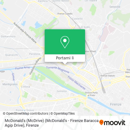 Mappa McDonald's (McDrive) (McDonald's - Firenze Baracca Agip Drive)