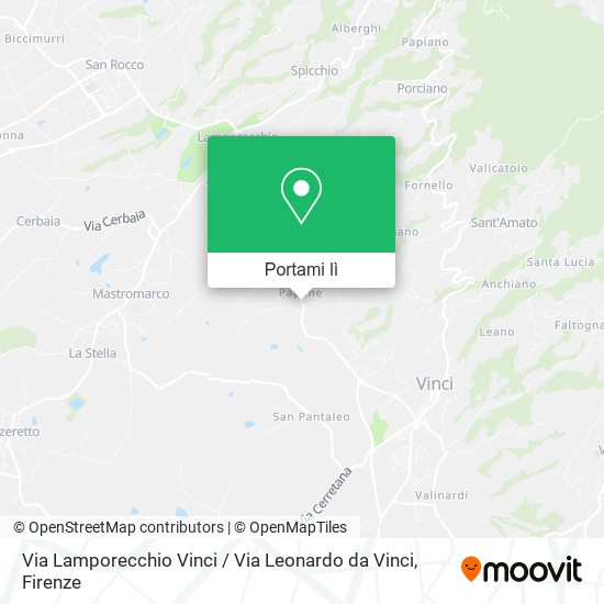 Mappa Via Lamporecchio Vinci / Via Leonardo da Vinci