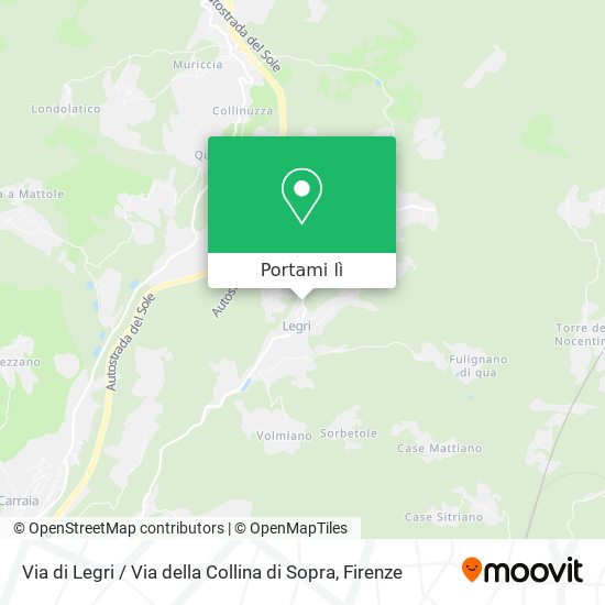 Mappa Via di Legri / Via della Collina di Sopra