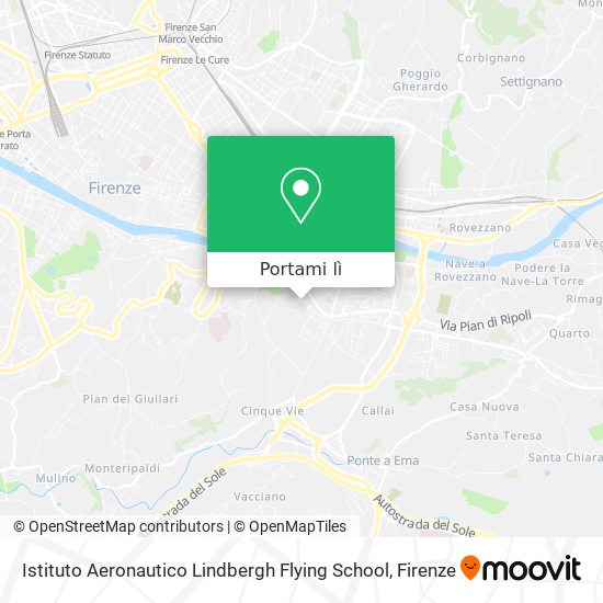 Mappa Istituto Aeronautico Lindbergh Flying School