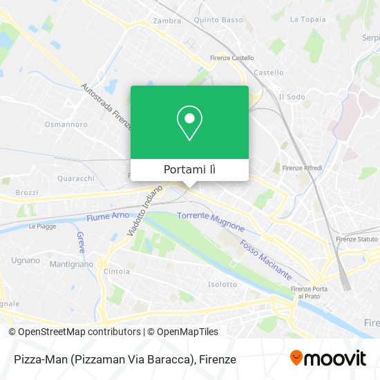 Mappa Pizza-Man (Pizzaman Via Baracca)