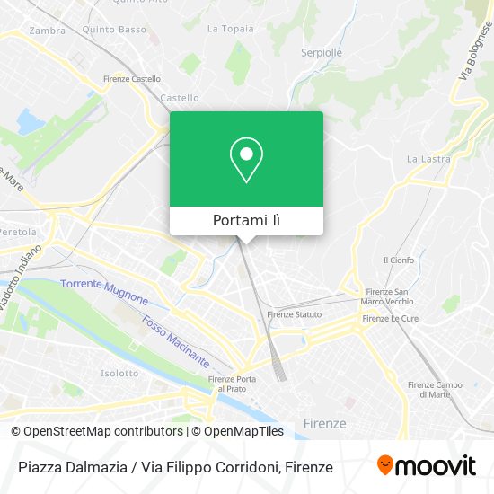 Mappa Piazza Dalmazia / Via Filippo Corridoni