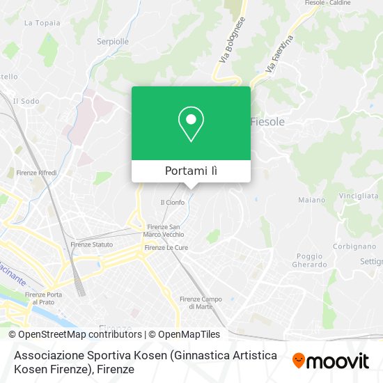 Mappa Associazione Sportiva Kosen (Ginnastica Artistica Kosen Firenze)