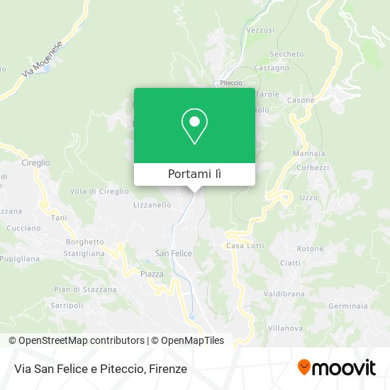 Mappa Via San Felice e Piteccio
