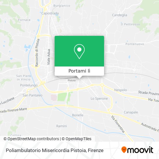 Mappa Poliambulatorio Misericordia Pistoia