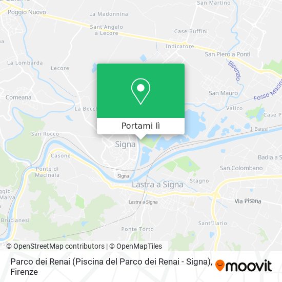 Mappa Parco dei Renai (Piscina del Parco dei Renai - Signa)