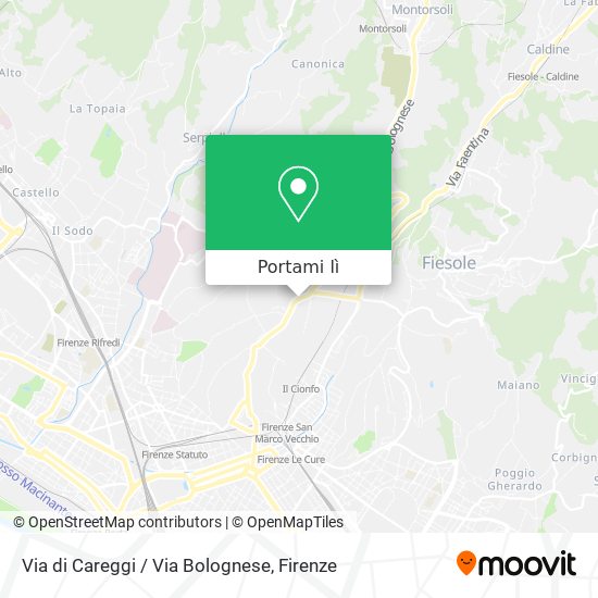 Mappa Via di Careggi / Via Bolognese
