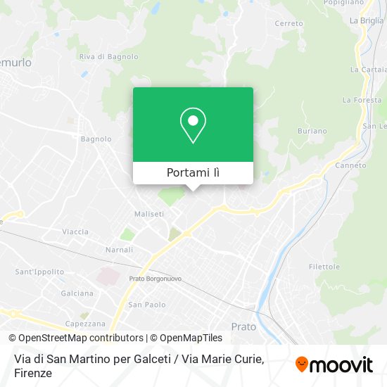 Mappa Via di San Martino per Galceti / Via Marie Curie