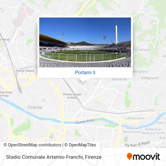 Mappa Stadio Comunale Artemio Franchi