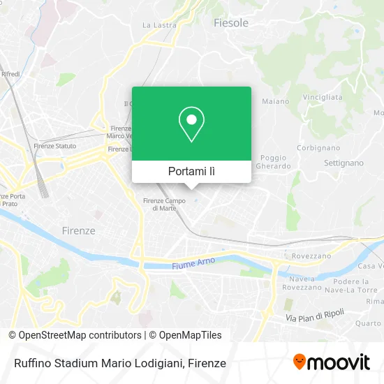 Mappa Ruffino Stadium Mario Lodigiani