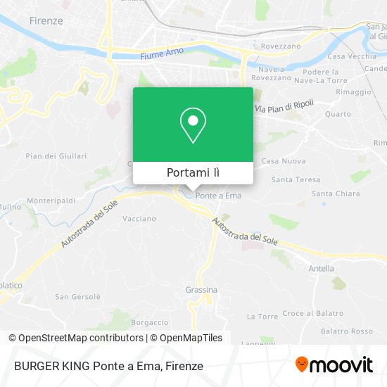 Mappa BURGER KING Ponte a Ema