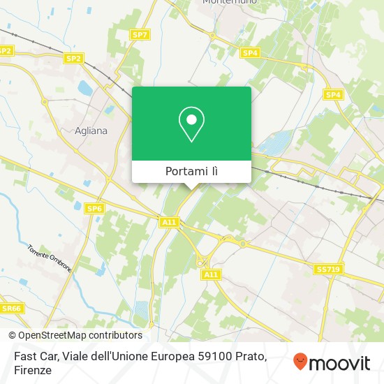 Mappa Fast Car, Viale dell'Unione Europea 59100 Prato