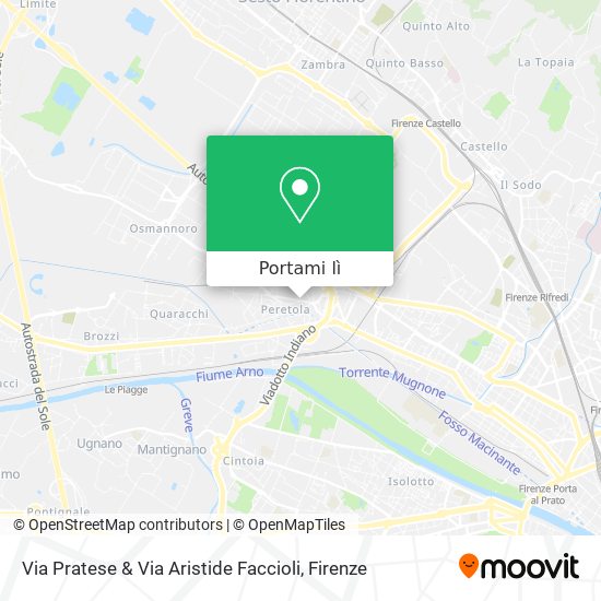 Mappa Via Pratese & Via Aristide Faccioli