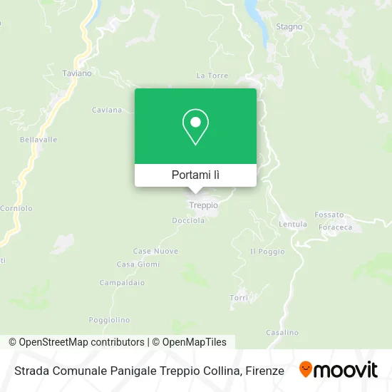 Mappa Strada Comunale Panigale Treppio Collina