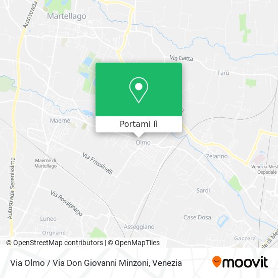 Mappa Via Olmo / Via Don Giovanni Minzoni