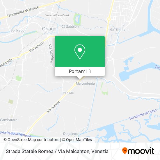 Mappa Strada Statale Romea / Via Malcanton
