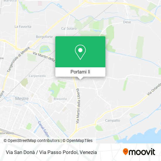 Mappa Via San Donà / Via Passo Pordoi