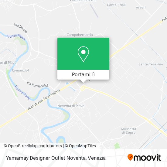 Mappa Yamamay Designer Outlet Noventa