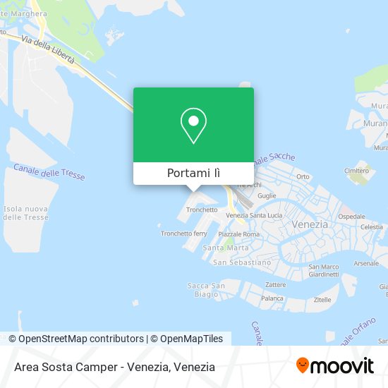 Mappa Area Sosta Camper - Venezia