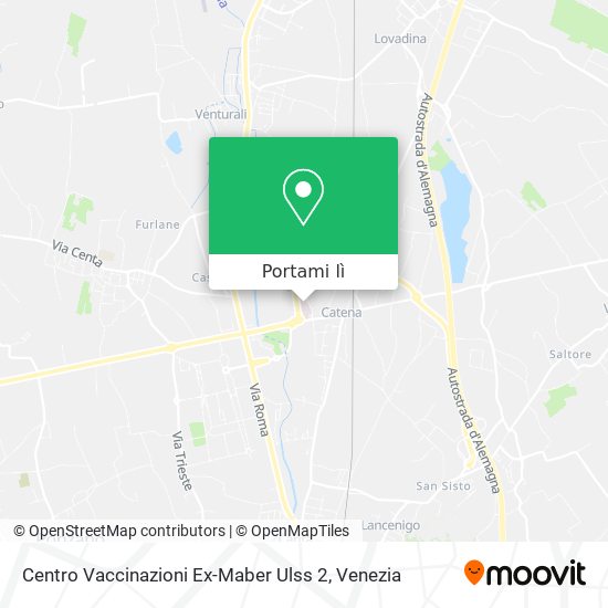 Mappa Centro Vaccinazioni Ex-Maber Ulss 2