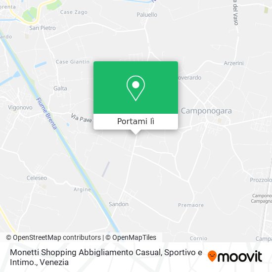 Mappa Monetti Shopping Abbigliamento Casual, Sportivo e Intimo.