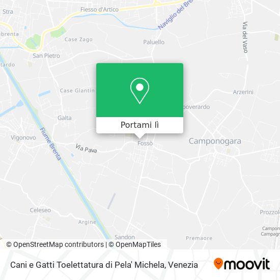 Mappa Cani e Gatti Toelettatura di Pela' Michela