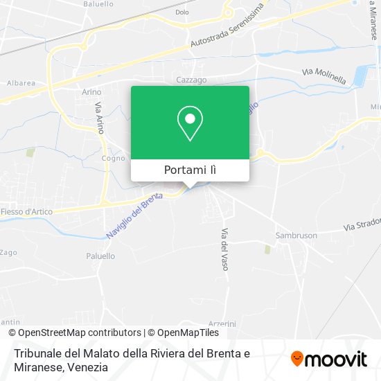 Mappa Tribunale del Malato della Riviera del Brenta e Miranese