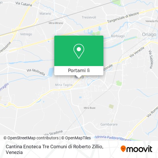 Mappa Cantina Enoteca Tre Comuni di Roberto Zillio