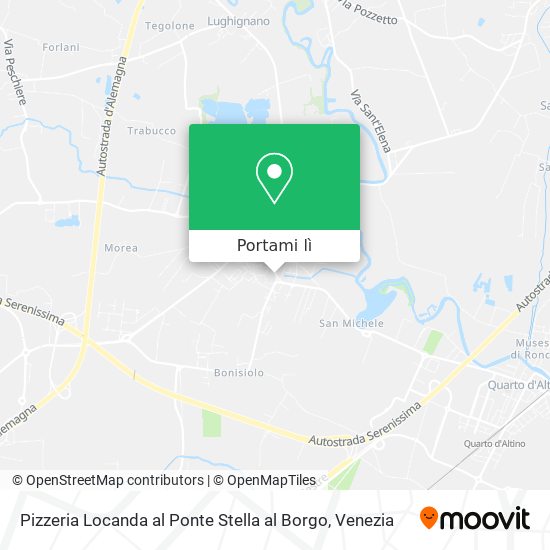 Mappa Pizzeria Locanda al Ponte Stella al Borgo