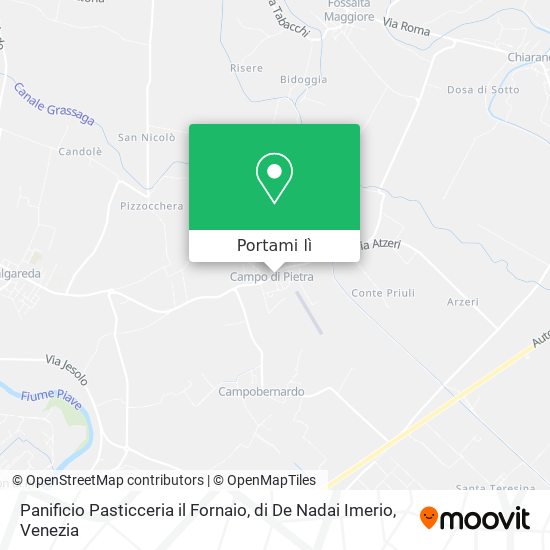 Mappa Panificio Pasticceria il Fornaio, di De Nadai Imerio