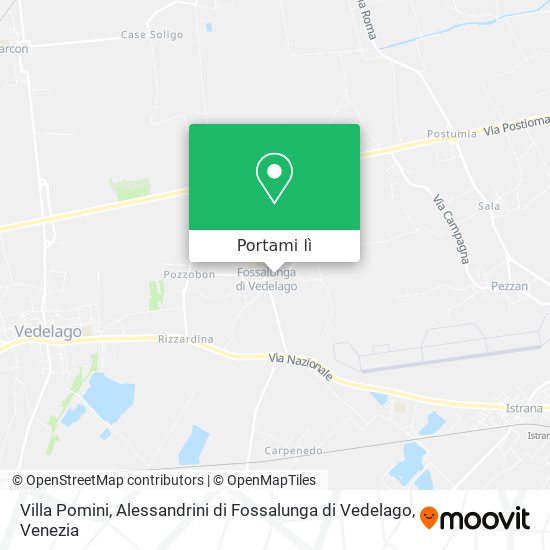 Mappa Villa Pomini, Alessandrini di Fossalunga di Vedelago