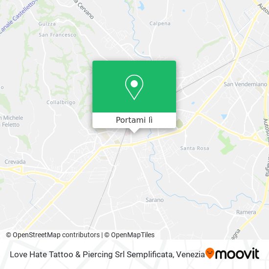 Mappa Love Hate Tattoo & Piercing Srl Semplificata