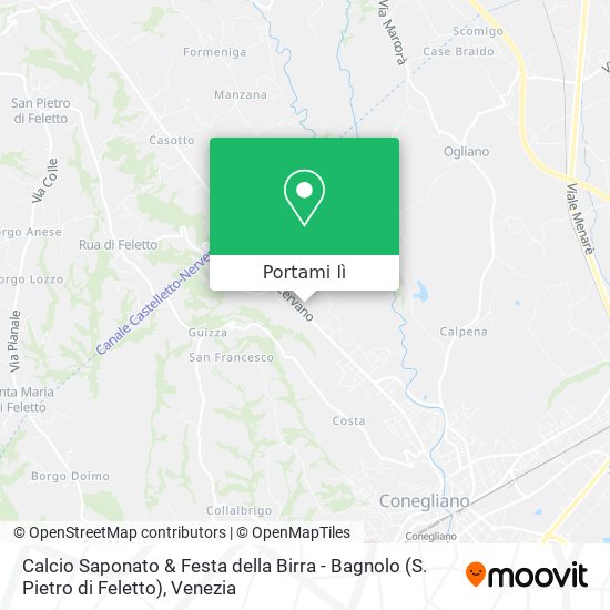 Mappa Calcio Saponato & Festa della Birra - Bagnolo (S. Pietro di Feletto)