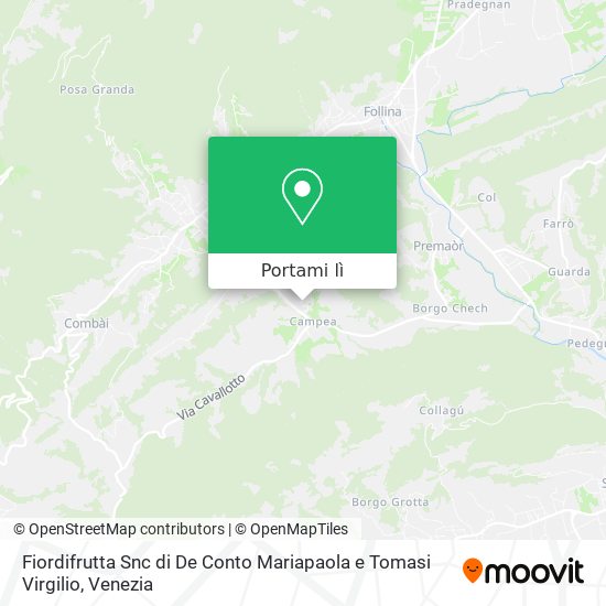 Mappa Fiordifrutta Snc di De Conto Mariapaola e Tomasi Virgilio