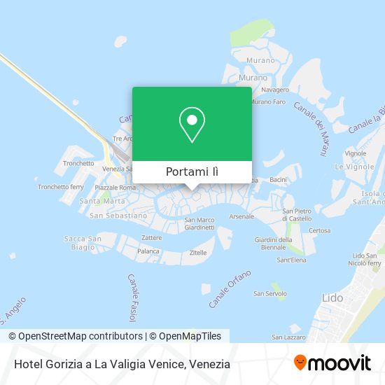 Mappa Hotel Gorizia a La Valigia Venice