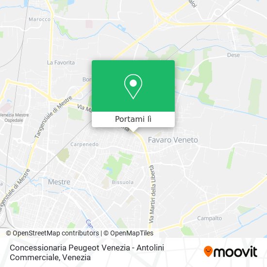 Mappa Concessionaria Peugeot Venezia - Antolini Commerciale