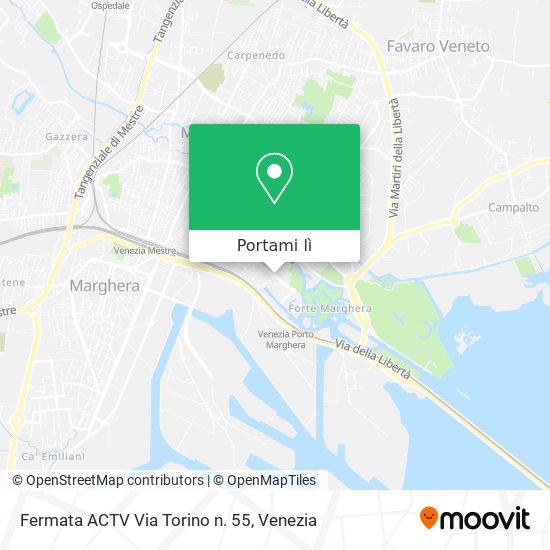 Mappa Fermata ACTV Via Torino n. 55