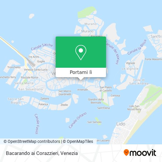 Mappa Bacarando ai Corazzieri