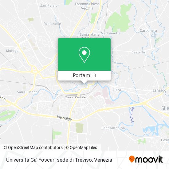 Mappa Università Ca' Foscari sede di Treviso