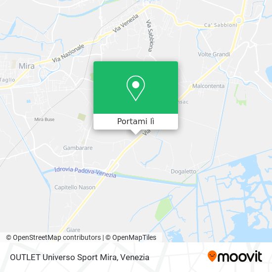 Mappa OUTLET Universo Sport Mira