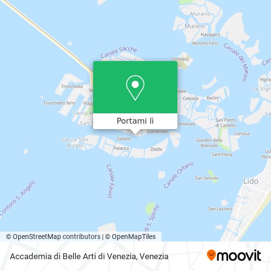 Mappa Accademia di Belle Arti di Venezia