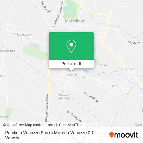 Mappa Panificio Vanuzzo Snc di Moreno Vanuzzo & C.