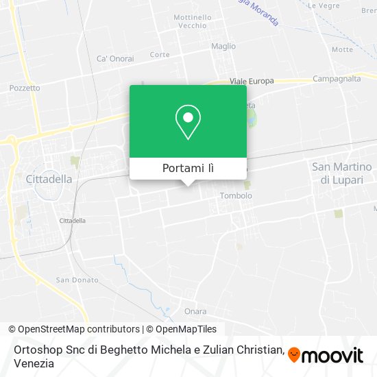 Mappa Ortoshop Snc di Beghetto Michela e Zulian Christian