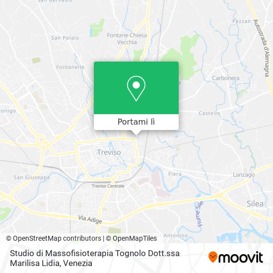 Mappa Studio di Massofisioterapia Tognolo Dott.ssa Marilisa Lidia
