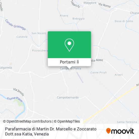 Mappa Parafarmacia di Martin Dr. Marcello e Zoccarato Dott.ssa Katia