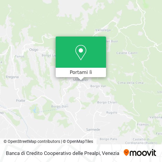 Mappa Banca di Credito Cooperativo delle Prealpi