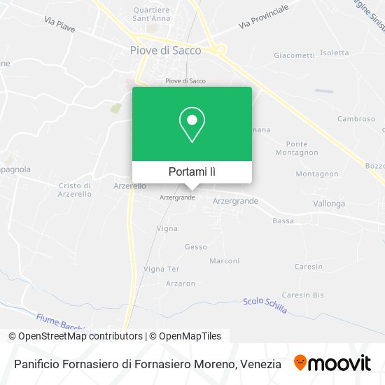 Mappa Panificio Fornasiero di Fornasiero Moreno