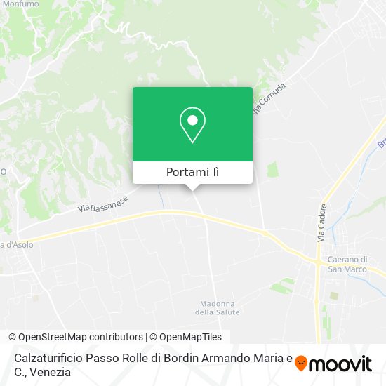 Mappa Calzaturificio Passo Rolle di Bordin Armando Maria e C.