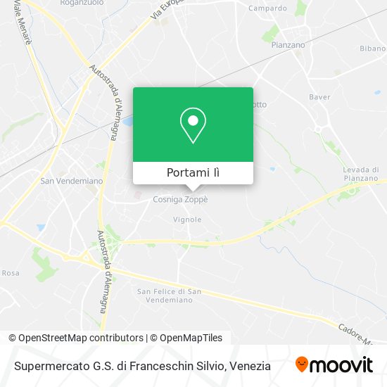 Mappa Supermercato G.S. di Franceschin Silvio